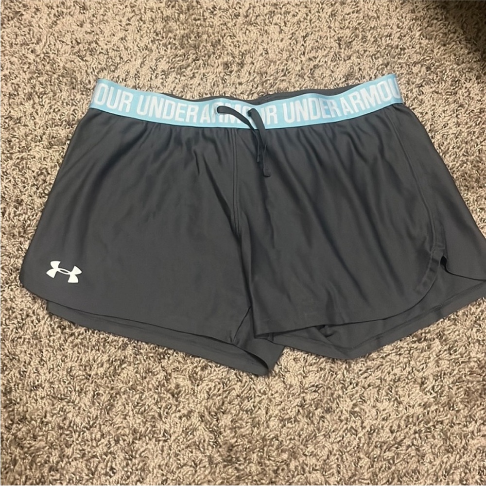 Under Armour Women's Grey and Blue Shorts